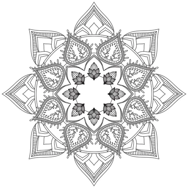 Hoja Flor Pétalo Colorear Mandala Arte Forma Gráfica Simple Vector — Archivo Imágenes Vectoriales