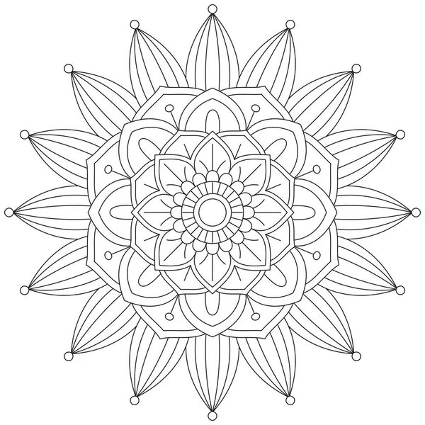 Hoja Flor Pétalo Colorear Mandala Arte Forma Gráfica Simple Vector — Archivo Imágenes Vectoriales