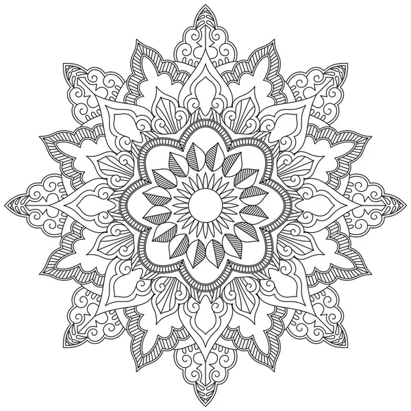 Folha Flor Pétala Colorir Mandala Arte Simples Gráfico Forma Vetor —  Vetores de Stock