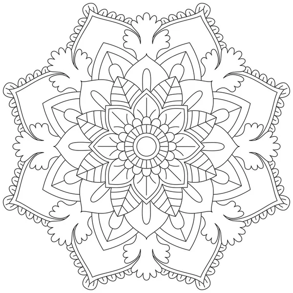 Feuille Fleur Pétale Coloriage Mandala Art Simple Forme Graphique Vecteur — Image vectorielle