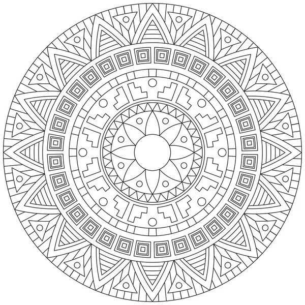 Hoja Flor Pétalo Colorear Mandala Arte Forma Gráfica Simple Vector — Vector de stock