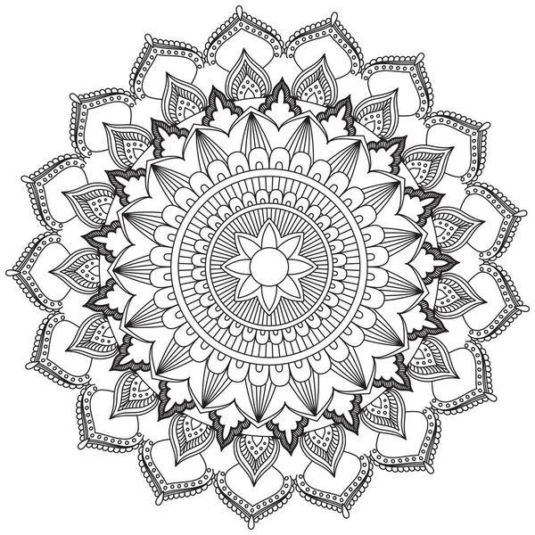 Feuille Fleur Pétale Coloriage Mandala Art Simple Forme Graphique Vecteur — Image vectorielle