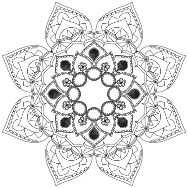 Yaprak Çiçeği Taç Yaprağı Renk Mandala Sanat Basit Grafik Şekli Vector Çiçek Orijinal Tasarım Klasik Dekoratif Özellikler Şablonu İslam Arap Mistik Dini Lotus