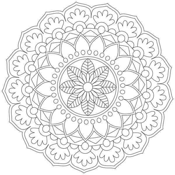 Feuille Fleur Pétale Coloriage Mandala Art Simple Forme Graphique Vecteur — Image vectorielle