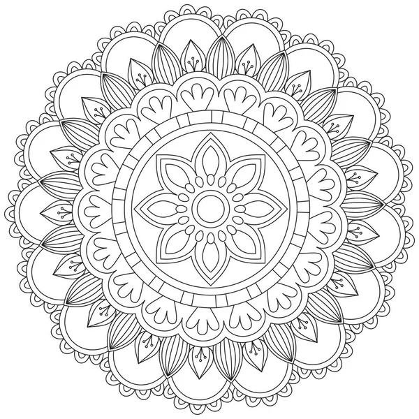 Hoja Flor Pétalo Colorear Mandala Arte Forma Gráfica Simple Vector — Archivo Imágenes Vectoriales