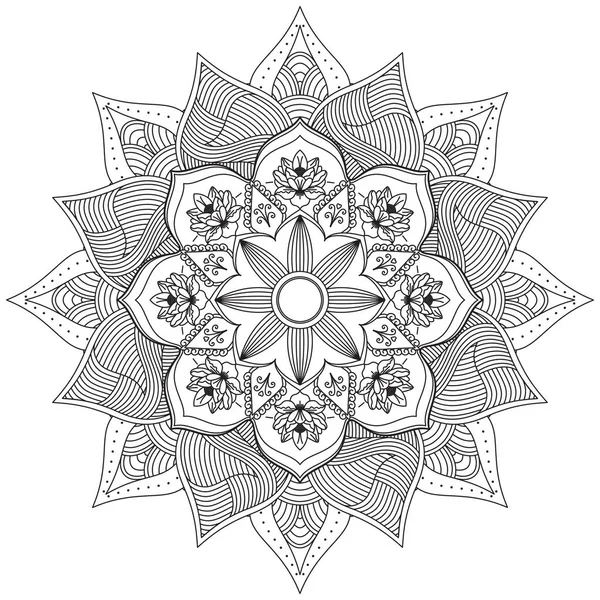 Hoja Flor Pétalo Colorear Mandala Arte Forma Gráfica Simple Vector — Archivo Imágenes Vectoriales