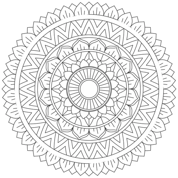 Feuille Fleur Pétale Coloriage Mandala Art Simple Forme Graphique Vecteur — Image vectorielle