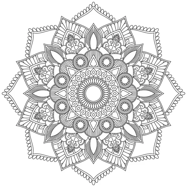 Levél Virág Szirom Színezés Mandala Art Egyszerű Grafikus Alak Vektor — Stock Vector