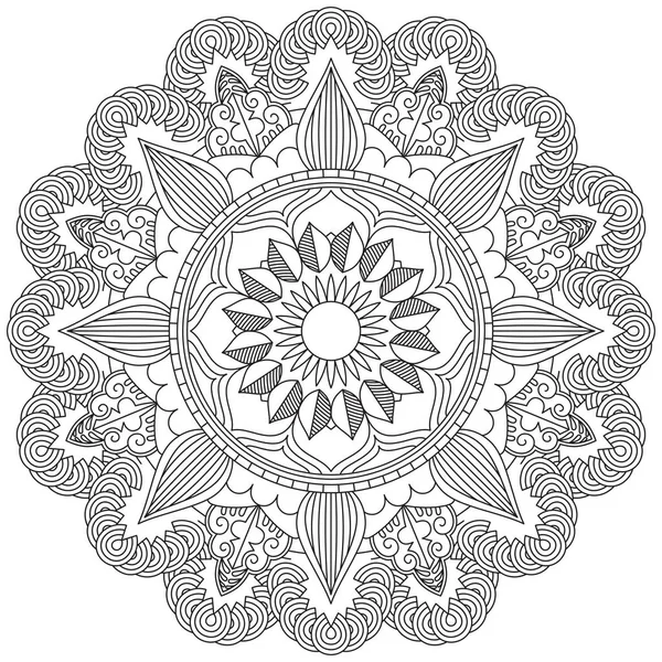Hoja Flor Pétalo Colorear Mandala Arte Forma Gráfica Simple Vector — Archivo Imágenes Vectoriales