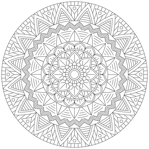 Feuille Fleur Pétale Coloriage Mandala Art Simple Forme Graphique Vecteur — Image vectorielle