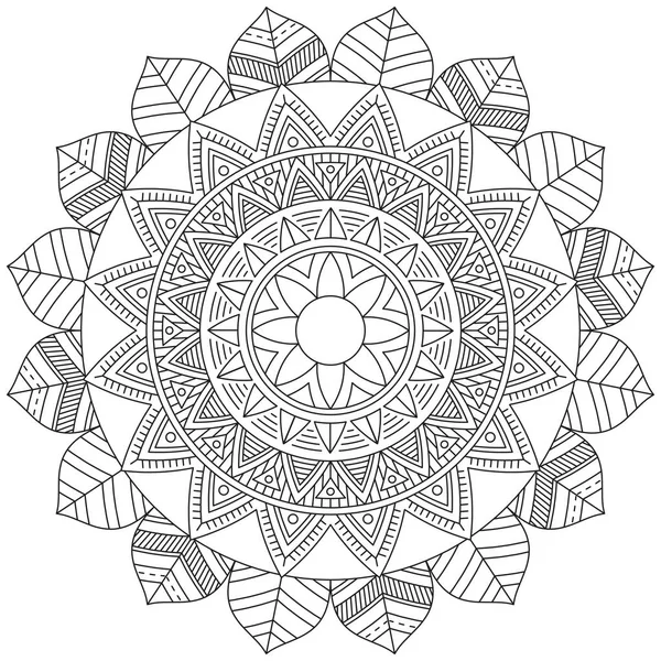 Hoja Flor Pétalo Colorear Mandala Arte Forma Gráfica Simple Vector — Archivo Imágenes Vectoriales