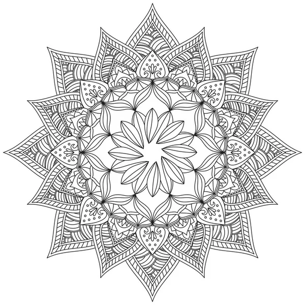 Hoja Flor Pétalo Colorear Mandala Arte Forma Gráfica Simple Vector — Archivo Imágenes Vectoriales