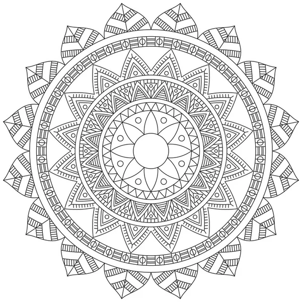 Bladeren Bloemblaadje Kleuren Mandala Art Simple Graphic Shape Vector Floral — Stockvector
