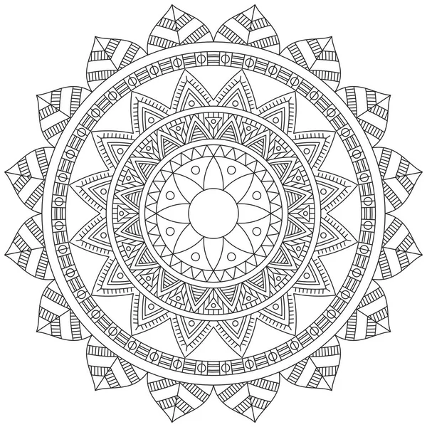 Folha Flor Pétala Colorir Mandala Arte Simples Gráfico Forma Vetor — Vetor de Stock