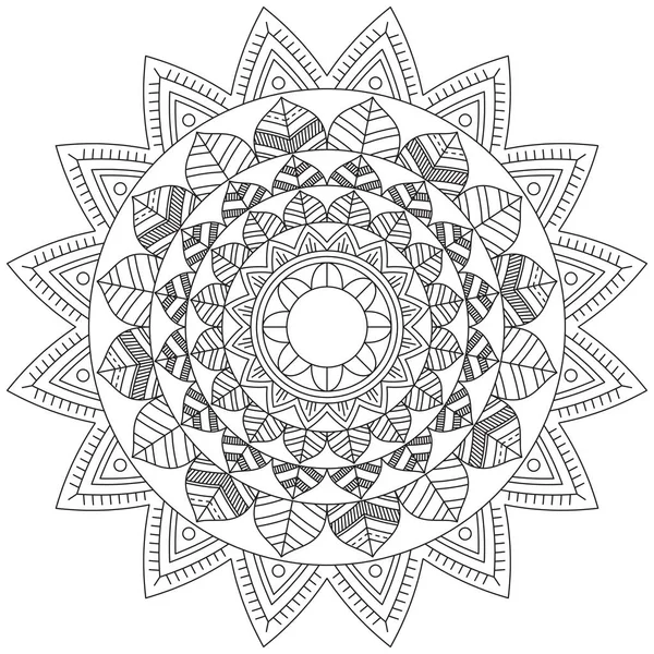 Hoja Flor Pétalo Colorear Mandala Arte Forma Gráfica Simple Vector — Archivo Imágenes Vectoriales