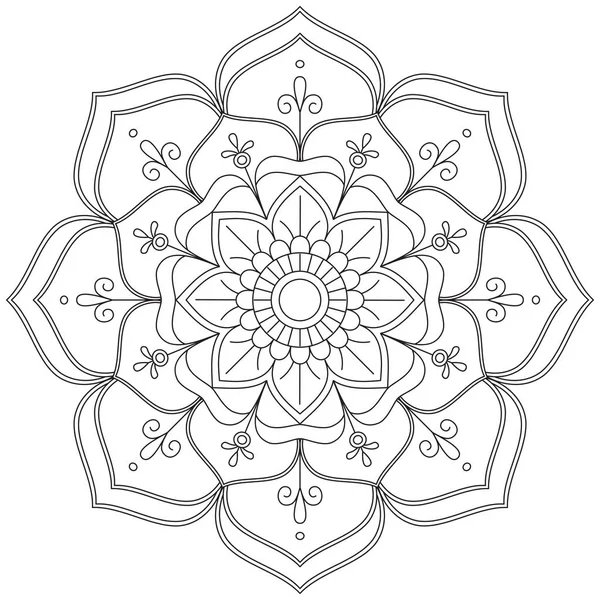 Hoja Flor Pétalo Colorear Mandala Arte Forma Gráfica Simple Vector — Archivo Imágenes Vectoriales