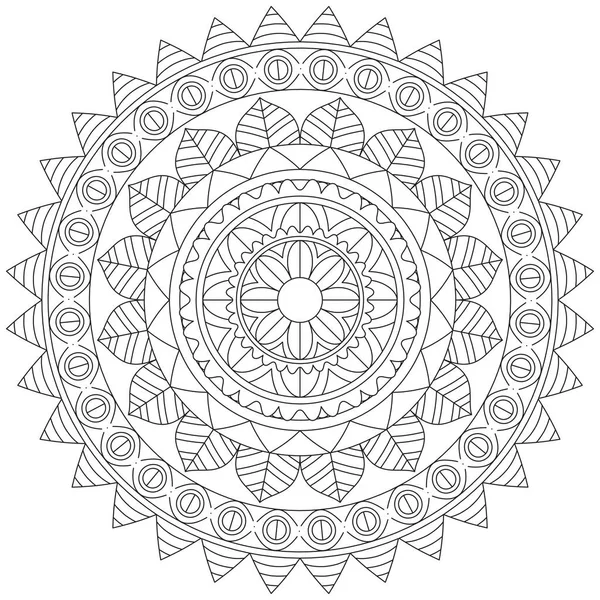 Feuille Fleur Pétale Coloriage Mandala Art Simple Forme Graphique Vecteur — Image vectorielle