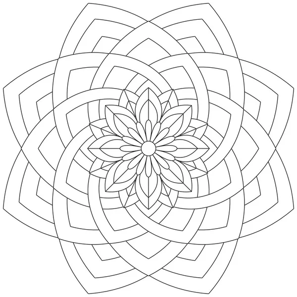 Folha Flor Pétala Colorir Mandala Arte Simples Gráfico Forma Vetor —  Vetores de Stock