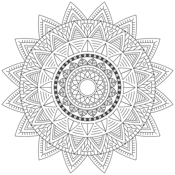 Hoja Flor Pétalo Colorear Mandala Arte Forma Gráfica Simple Vector — Archivo Imágenes Vectoriales