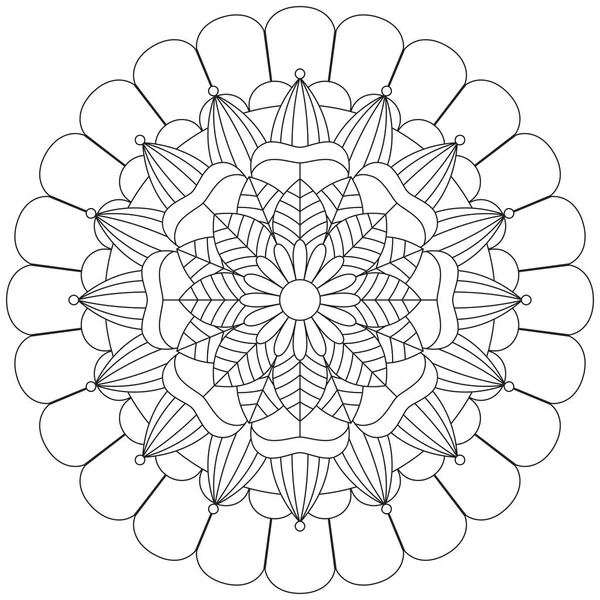 Feuille Fleur Pétale Coloriage Mandala Art Simple Forme Graphique Vecteur — Image vectorielle