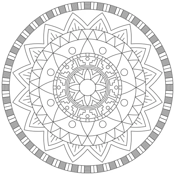Hoja Flor Pétalo Colorear Mandala Arte Forma Gráfica Simple Vector — Vector de stock