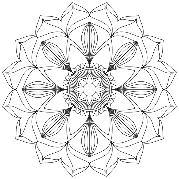 Folha Flor Pétala Colorir Mandala Arte Simples Gráfico Forma Vetor — Vetor de Stock