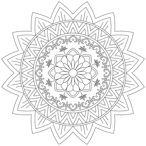 Folha Flor Pétala Colorir Mandala Arte Simples Gráfico Forma Vetor — Vetor de Stock