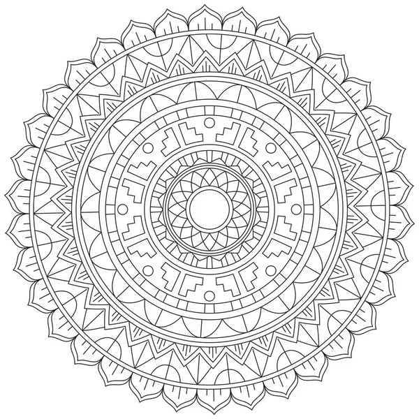 Feuille Fleur Pétale Coloriage Mandala Art Simple Forme Graphique Vecteur — Image vectorielle