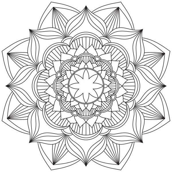 Folha Flor Pétala Colorir Mandala Arte Simples Gráfico Forma Vetor — Vetor de Stock