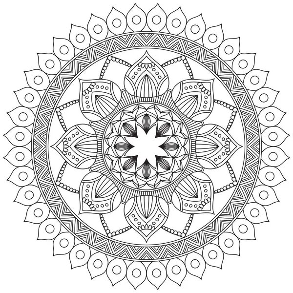 Hoja Flor Pétalo Colorear Mandala Arte Forma Gráfica Simple Vector — Vector de stock