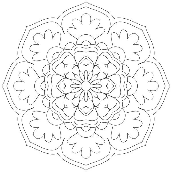 Folha Flor Pétala Colorir Mandala Arte Simples Gráfico Forma Vetor —  Vetores de Stock