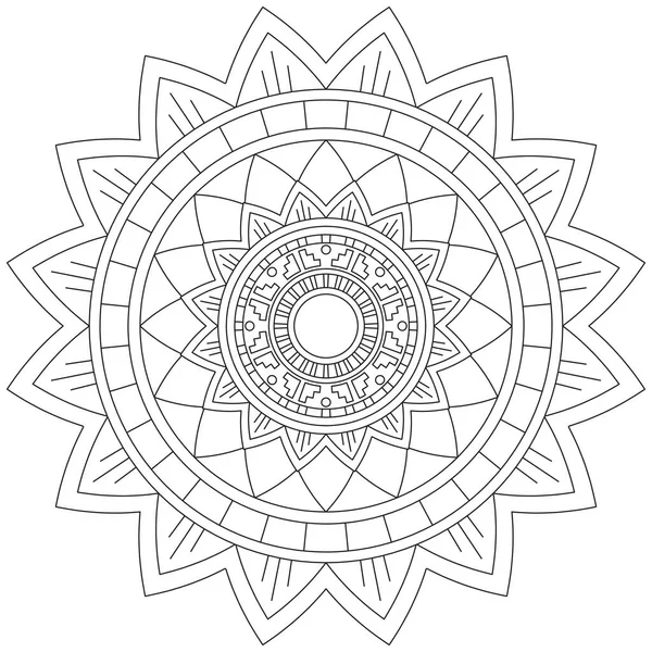 Hoja Flor Pétalo Colorear Mandala Arte Forma Gráfica Simple Vector — Vector de stock