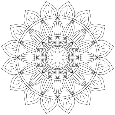 Yaprak Çiçeği Taç Yaprağı Renk Mandala Sanat Basit Grafik Şekli Vector Çiçek Orijinal Tasarım Klasik Dekoratif Özellikler Şablonu İslam Arap Mistik Dini Lotus