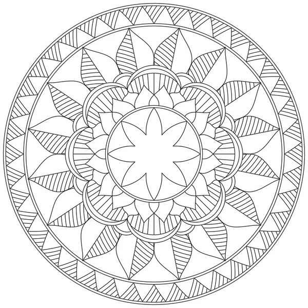 Folha Flor Pétala Colorir Mandala Arte Simples Gráfico Forma Vetor — Vetor de Stock