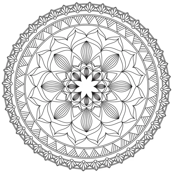 Feuille Fleur Pétale Coloriage Mandala Art Simple Forme Graphique Vecteur — Image vectorielle