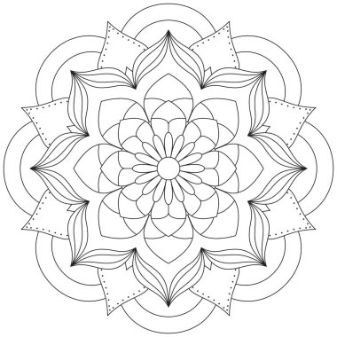 Yaprak Çiçeği Taç Yaprağı Renk Mandala Sanat Basit Grafik Şekli Vector Çiçek Orijinal Tasarım Klasik Dekoratif Özellikler Şablonu İslam Arap Mistik Dini Lotus