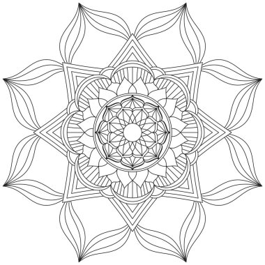 Yaprak Çiçeği Taç Yaprağı Renk Mandala Sanat Basit Grafik Şekli Vector Çiçek Orijinal Tasarım Klasik Dekoratif Özellikler Şablonu İslam Arap Mistik Dini Lotus