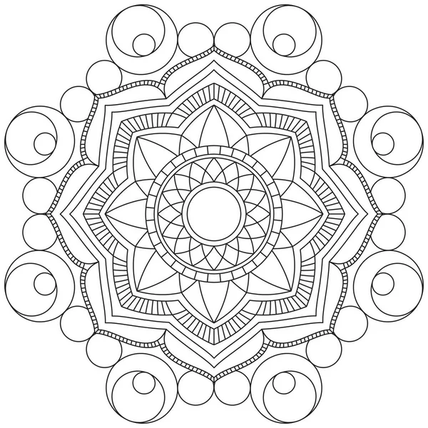 Hoja Flor Pétalo Colorear Mandala Arte Forma Gráfica Simple Vector — Archivo Imágenes Vectoriales