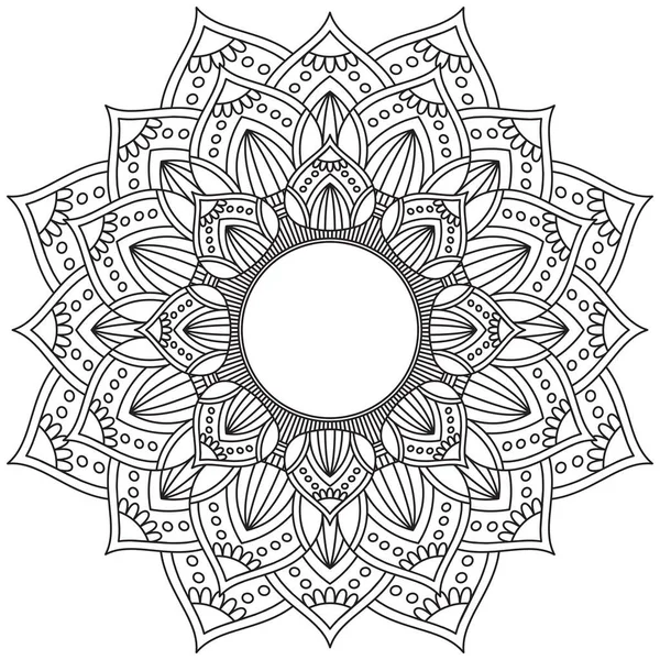 Hoja Flor Pétalo Colorear Mandala Arte Forma Gráfica Simple Vector — Vector de stock