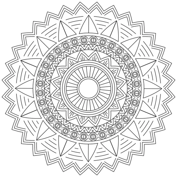 Pétalo Flor Para Colorear Mandala Arte Forma Gráfica Simple Vector — Archivo Imágenes Vectoriales