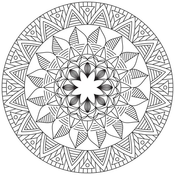 Fleur Pétale Coloriage Mandala Art Simple Forme Graphique Vectoriel Floral — Image vectorielle