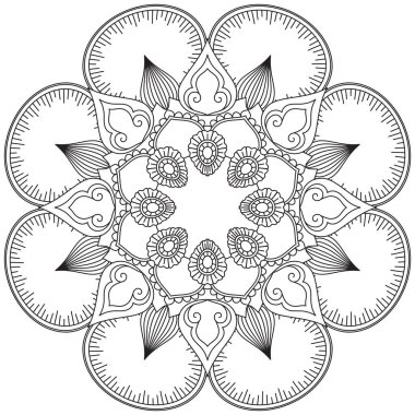 Yaprak Çiçeği Taç Yaprağı Renk Mandala Sanat Basit Grafik Şekli Vector Çiçek Orijinal Tasarım Klasik Dekoratif Özellikler Şablonu İslam Arap Mistik Dini Lotus
