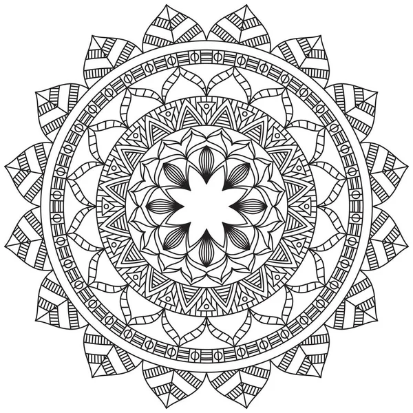 Hoja Flor Pétalo Colorear Mandala Arte Forma Gráfica Simple Vector — Archivo Imágenes Vectoriales