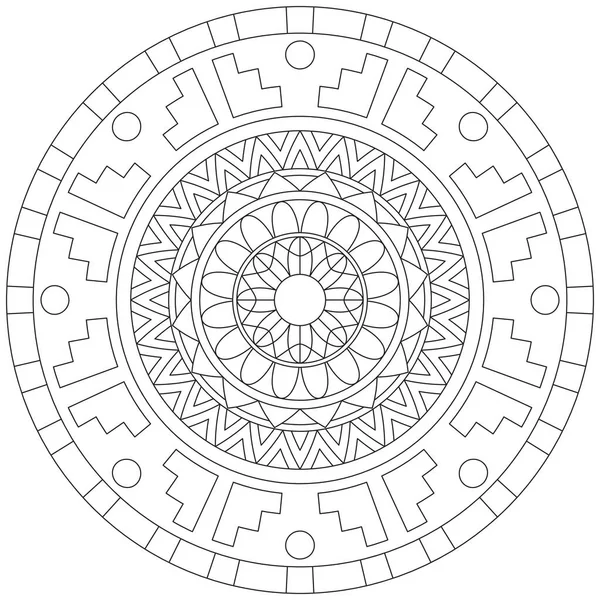 Feuille Fleur Pétale Coloriage Mandala Art Simple Forme Graphique Vecteur — Image vectorielle