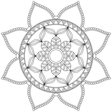 Yaprak Çiçeği Taç Yaprağı Renk Mandala Sanat Basit Grafik Şekli Vector Çiçek Orijinal Tasarım Klasik Dekoratif Özellikler Şablonu İslam Arap Mistik Dini Lotus