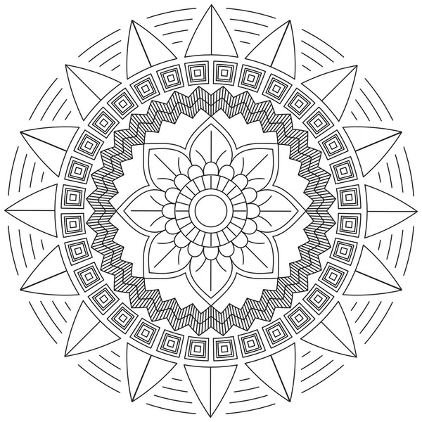 Hoja Flor Pétalo Colorear Mandala Arte Forma Gráfica Simple Vector — Archivo Imágenes Vectoriales