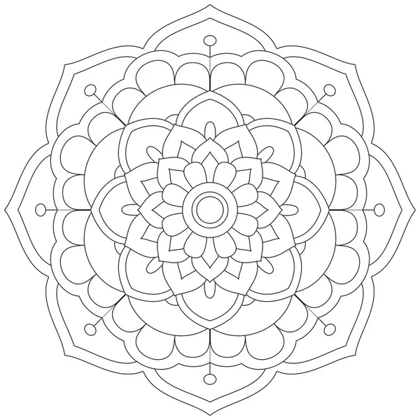 Feuille Fleur Pétale Coloriage Mandala Art Simple Forme Graphique Vecteur — Image vectorielle