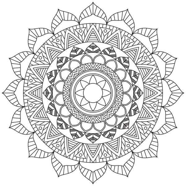 Hoja Flor Pétalo Colorear Mandala Arte Forma Gráfica Simple Vector — Archivo Imágenes Vectoriales