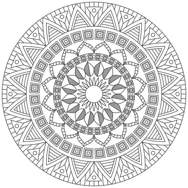 Hoja Flor Pétalo Colorear Mandala Arte Forma Gráfica Simple Vector — Archivo Imágenes Vectoriales