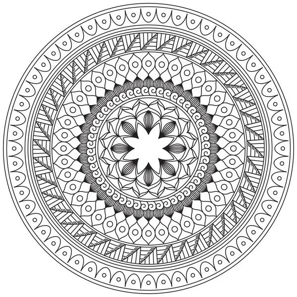 Blatt Blume Blütenblatt Färbung Mandala Kunst Einfache Grafische Form Vektor — Stockvektor